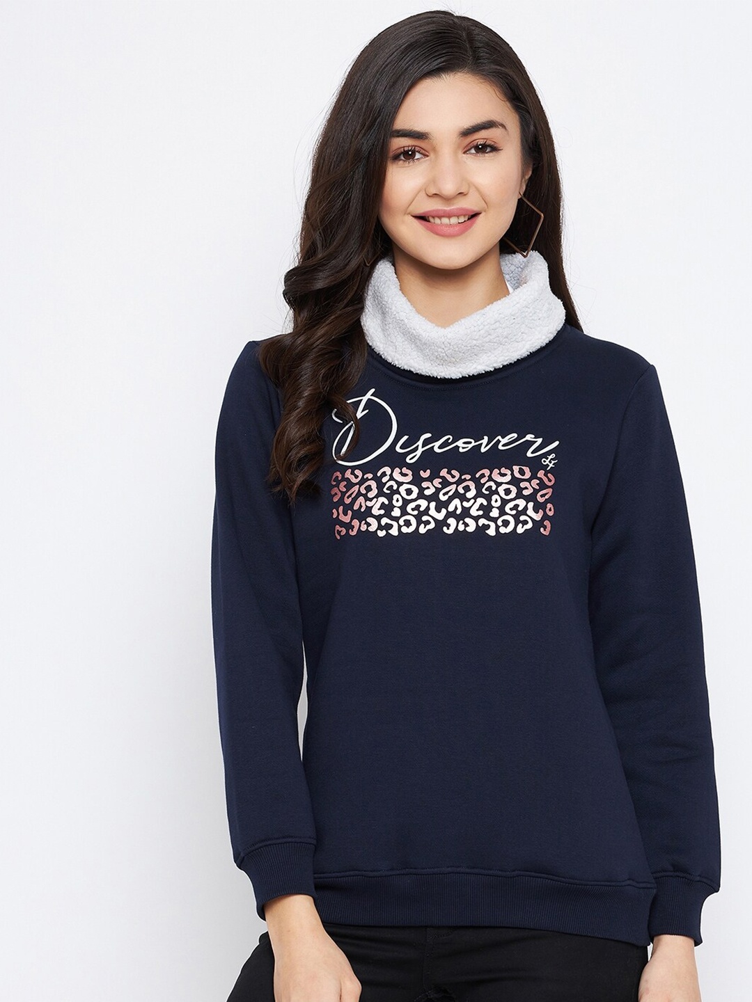 

NEVA Women Blue Printed Sweatshirt