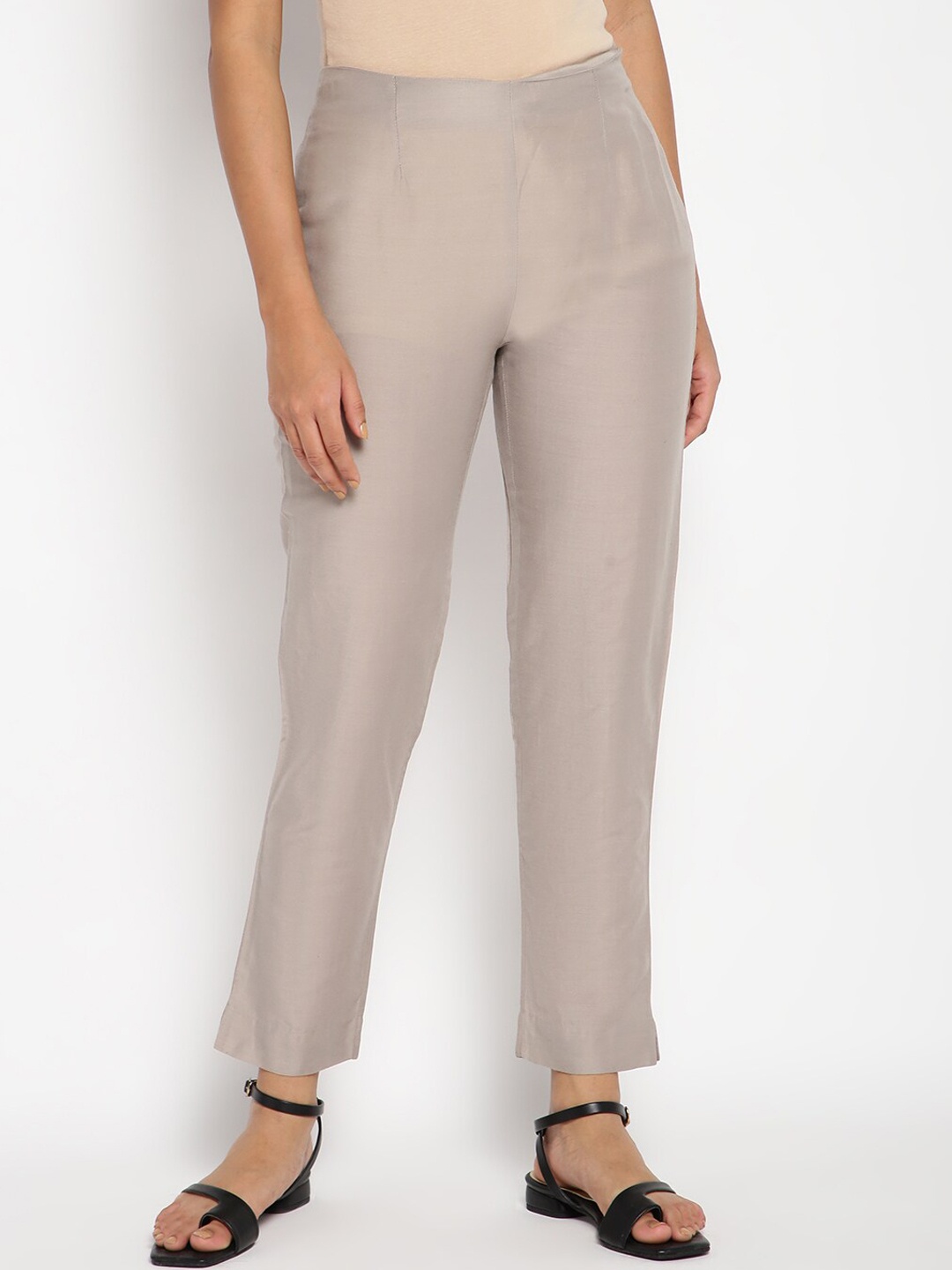 

W Women Grey Slim Fit Trousers