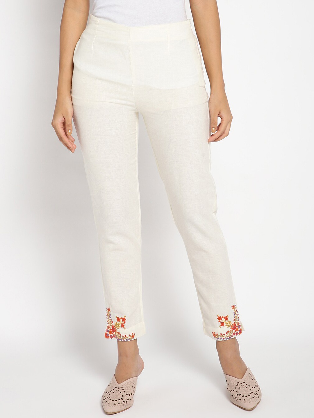 

W Women Off White Slim Fit Trouser