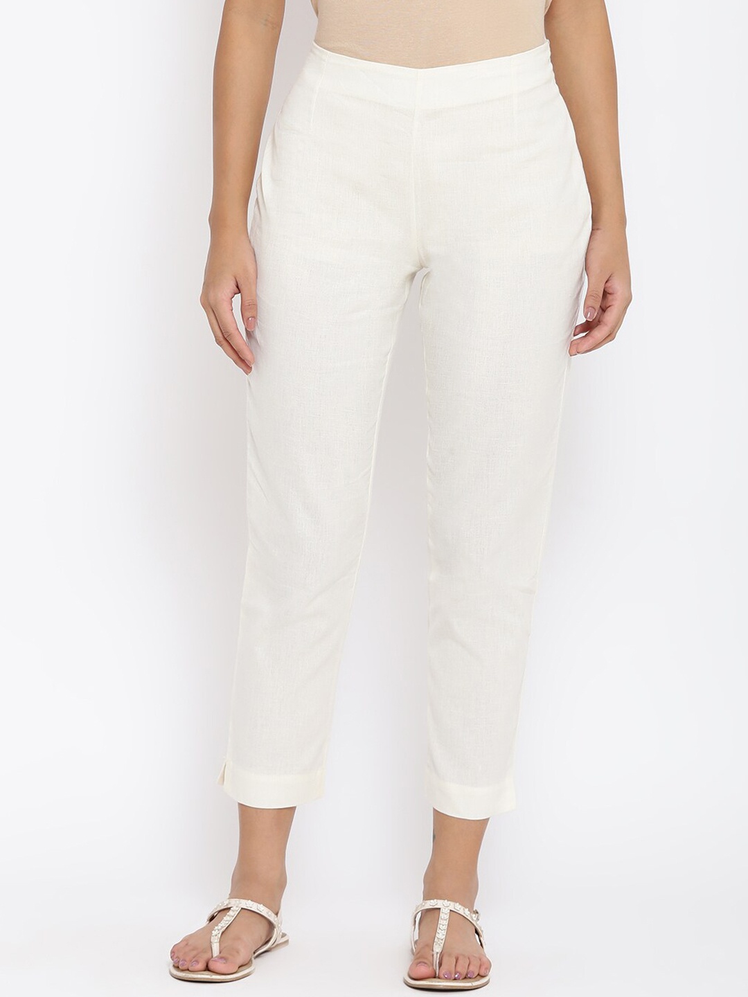 

W Women White Slim Fit Trouser