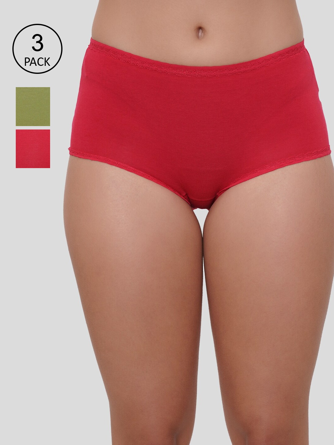 

Amour Secret Women Pack Of 3 Hipster Briefs, Red