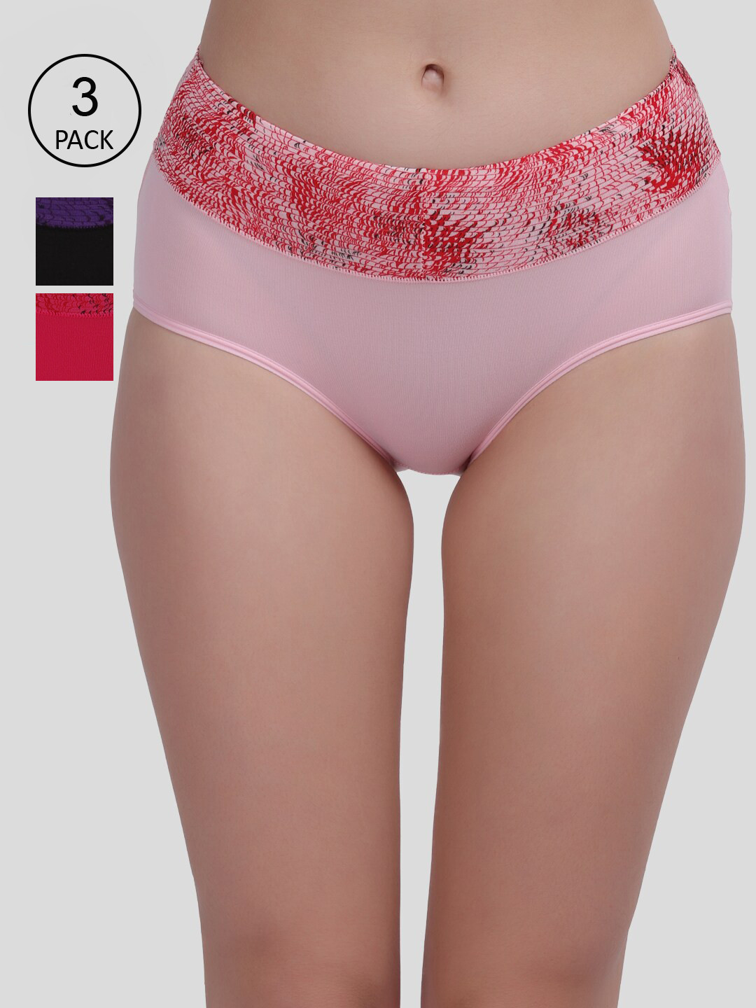 

Amour Secret Women Pack Of 3 Solid Hipster Briefs, Red
