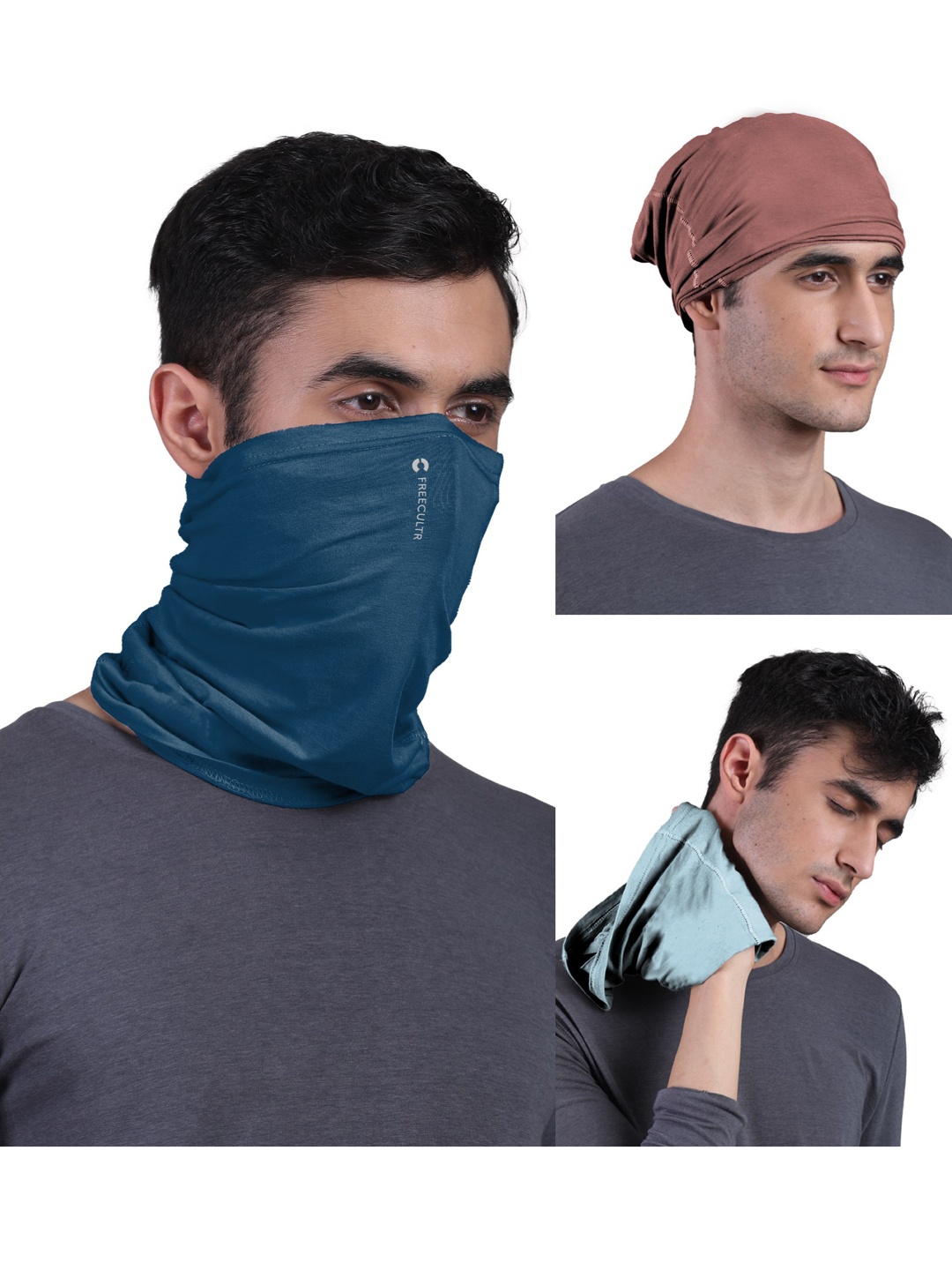 

FREECULTR Unisex Set of 3 Bamboo Bandana, Rust