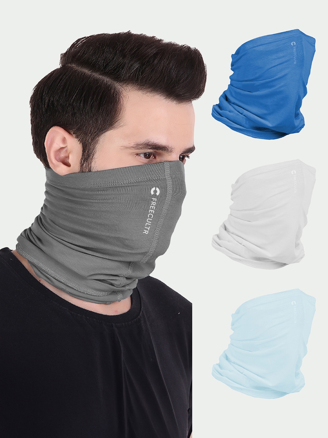 

FREECULTR Pack of 4 Anti Microbial Multipurpose Headbands, Grey