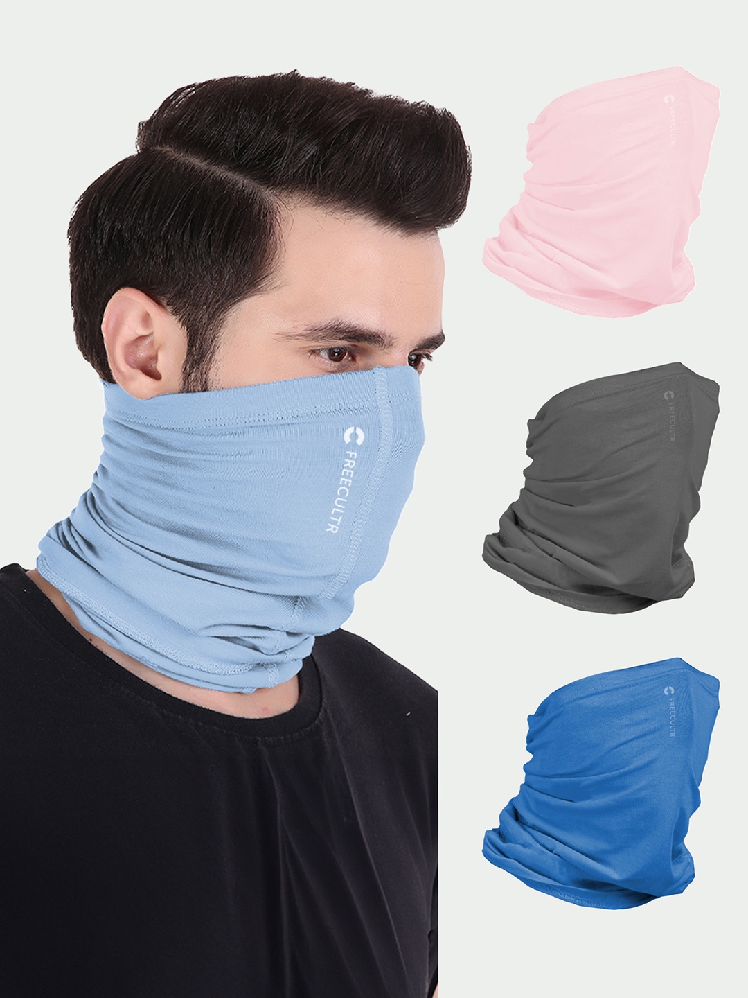 

FREECULTR Unisex Pack Of 4 Bamboo Anti Microbial Bandana Headband, Sea green