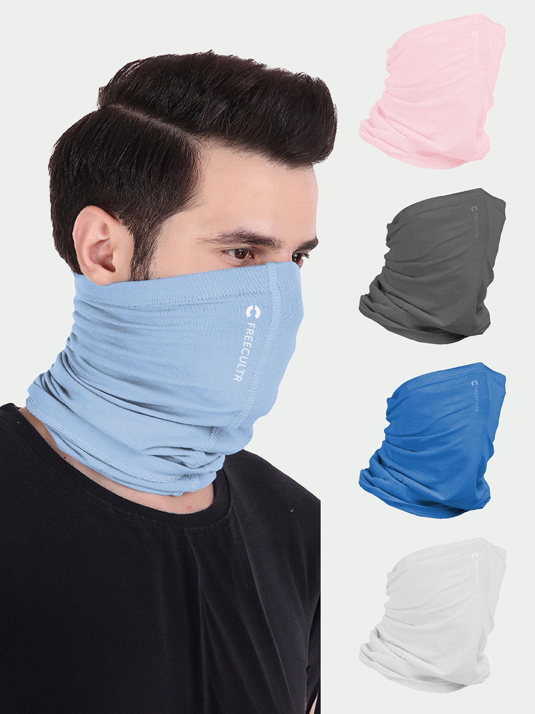 

FREECULTR Unisex Set f 5 Bamboo Anti Microbial Bandana, Blue