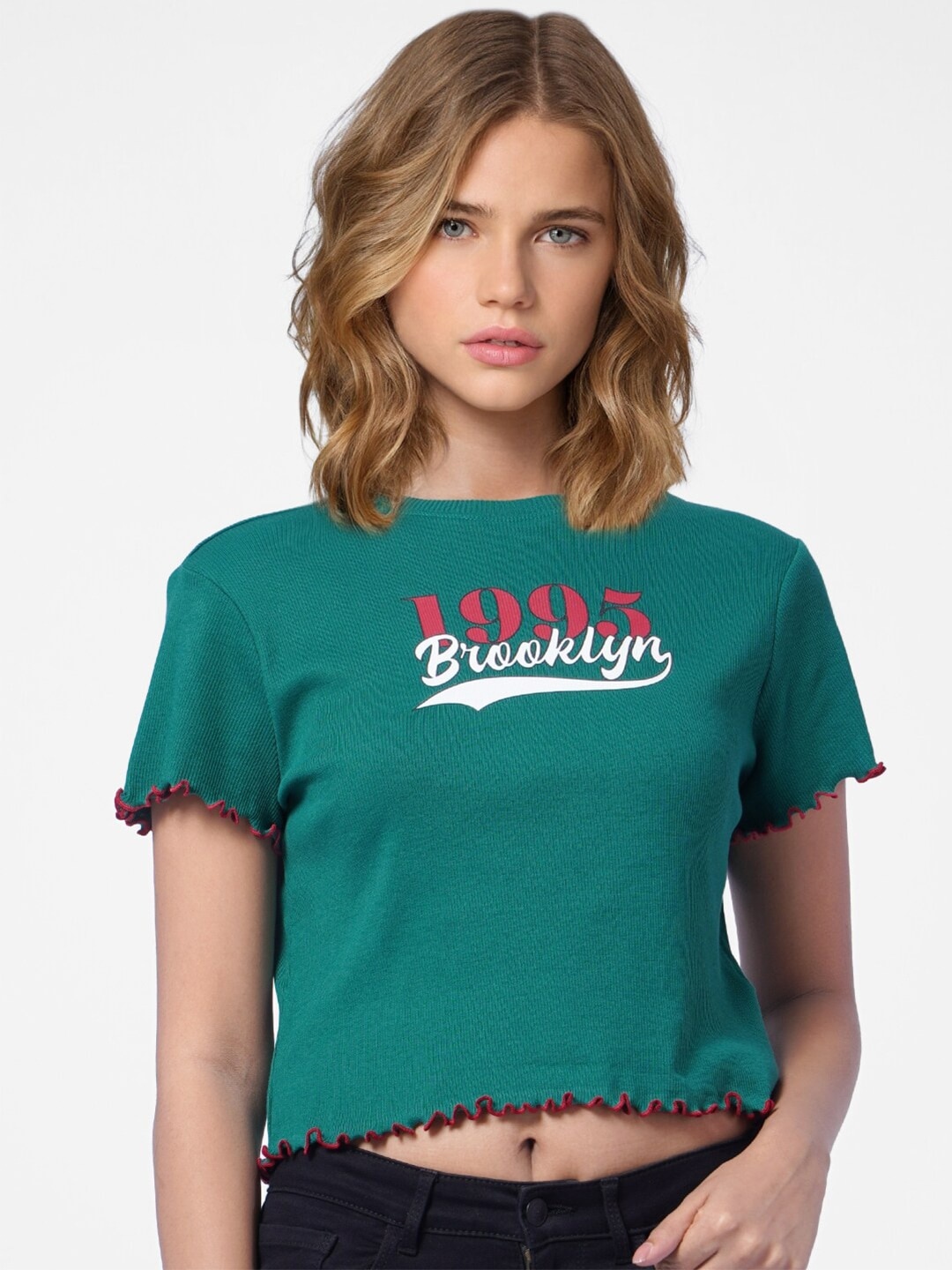 

ONLY Women Green T-shirt