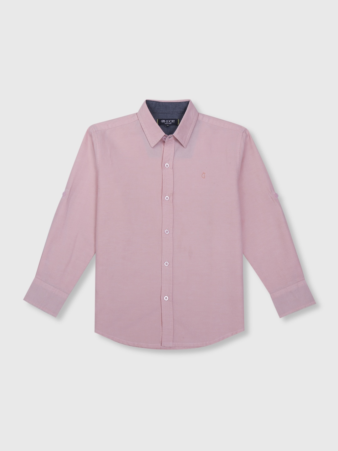 

Gini and Jony Boys Pink Solid Full Sleeves Cotton Casual Shirt