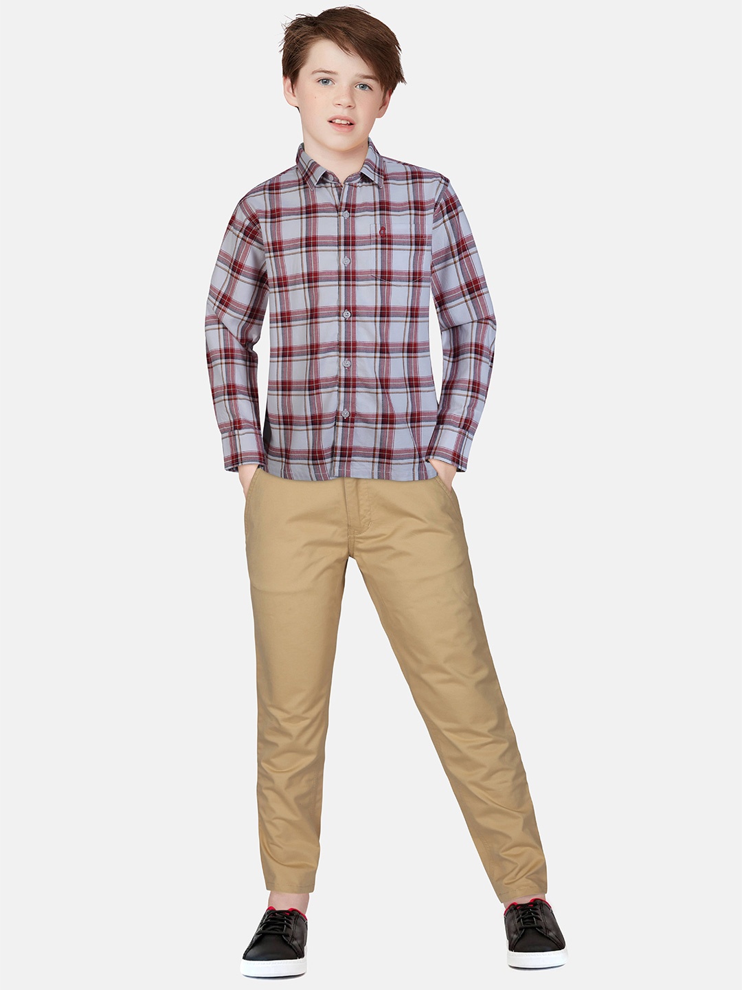 

Gini and Jony Boys Multicoloured Tartan Checks Checked Casual Shirt, Multi