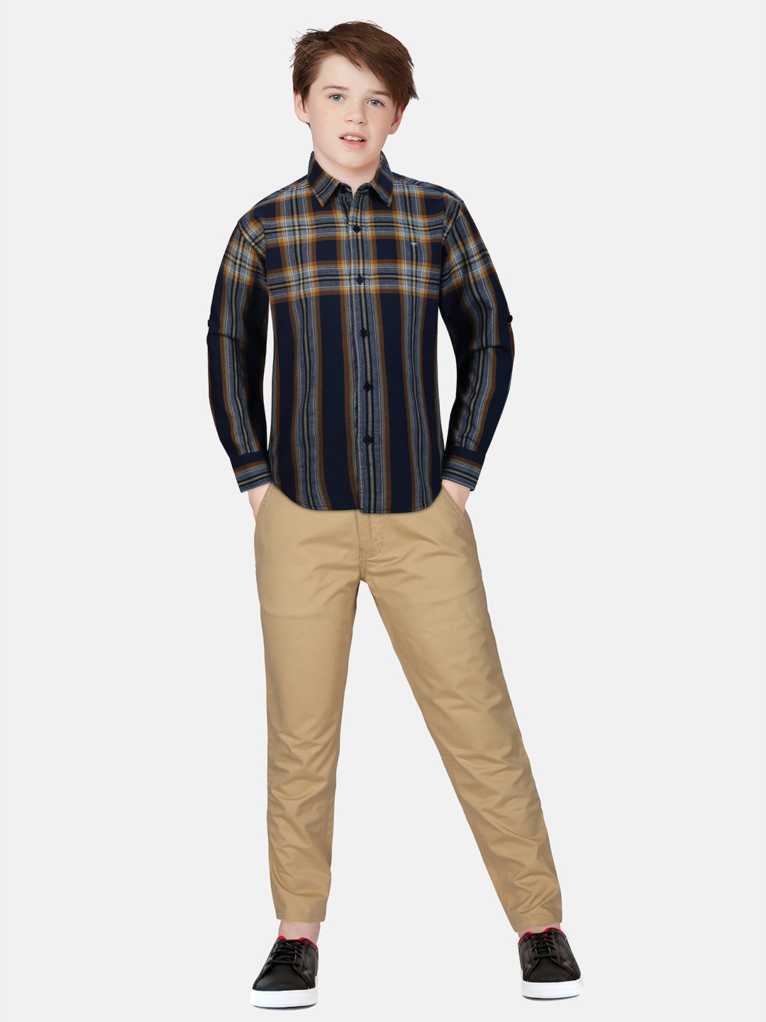 

Gini and Jony Boys Multicoloured Tartan Checks Checked Casual Shirt, Multi