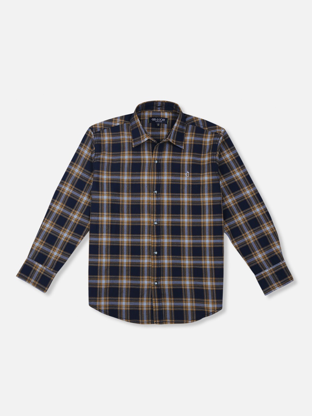 

Gini and Jony Boys Yellow Regular Fit Tartan Checks Checked Casual Shirt