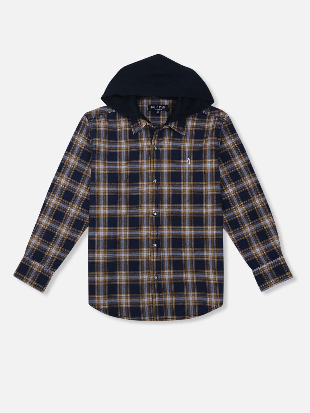 

Gini and Jony Boys Yellow & Blue Tartan Checks Checked Casual Shirt