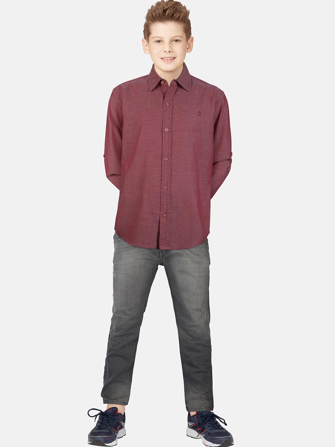 

Gini and Jony Boys Magenta Full Sleeves Casual Shirt