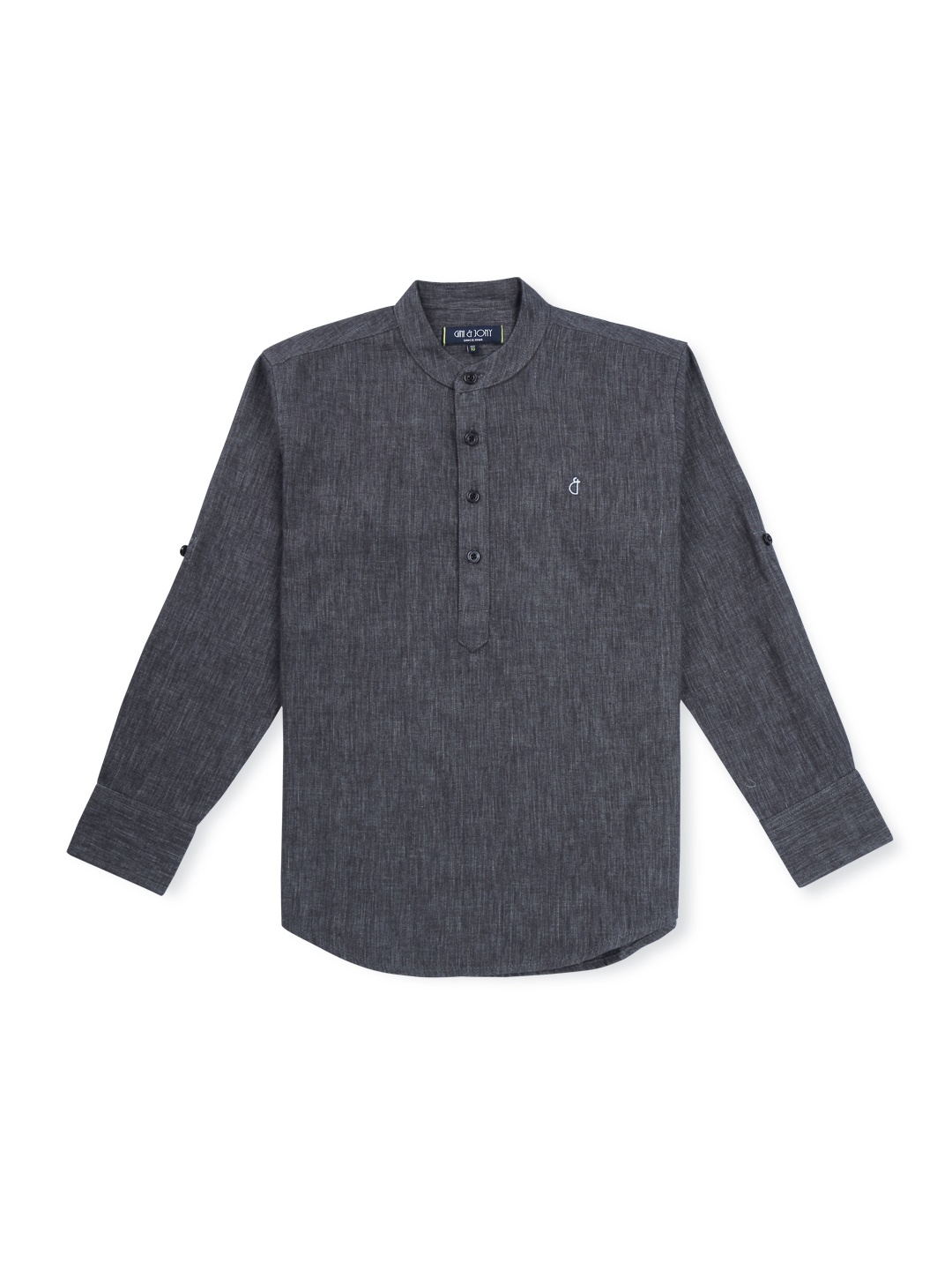 

Gini and Jony Boys Black Solid Casual Shirt