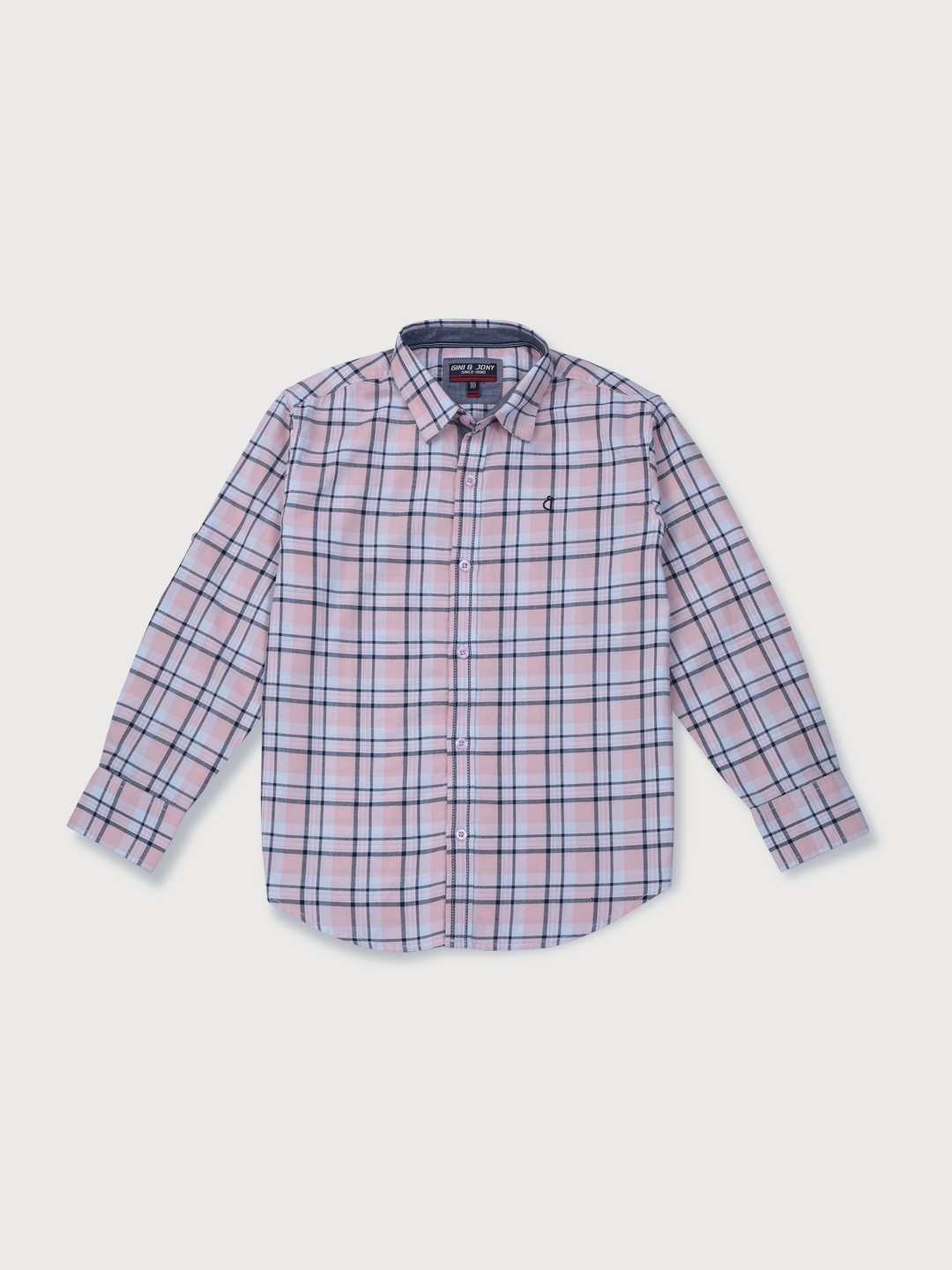 

Gini and Jony Boys Pink Tartan Checks Checked Casual Shirt