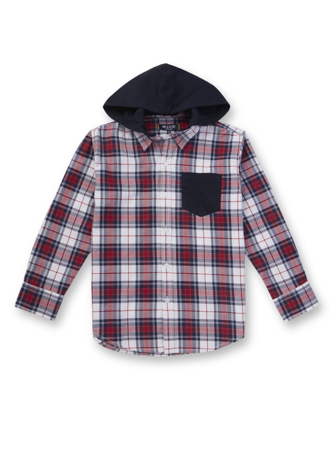 

Gini and Jony Boys Black Tartan Checks Casual Shirt