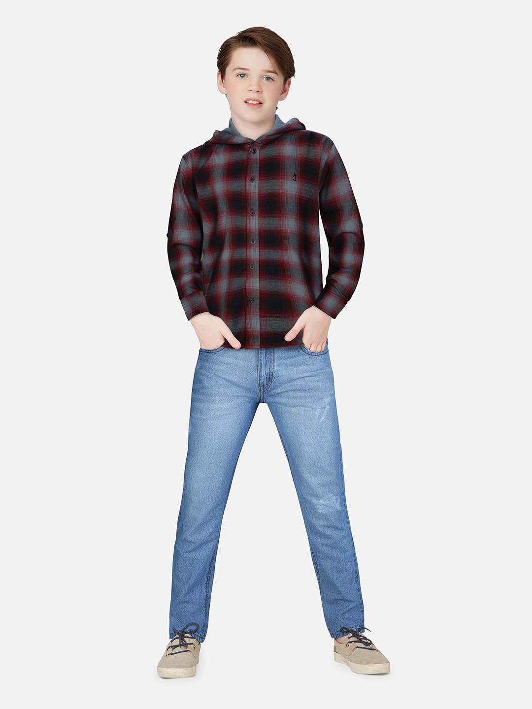 

Gini and Jony Boys Black Checked Casual Shirt