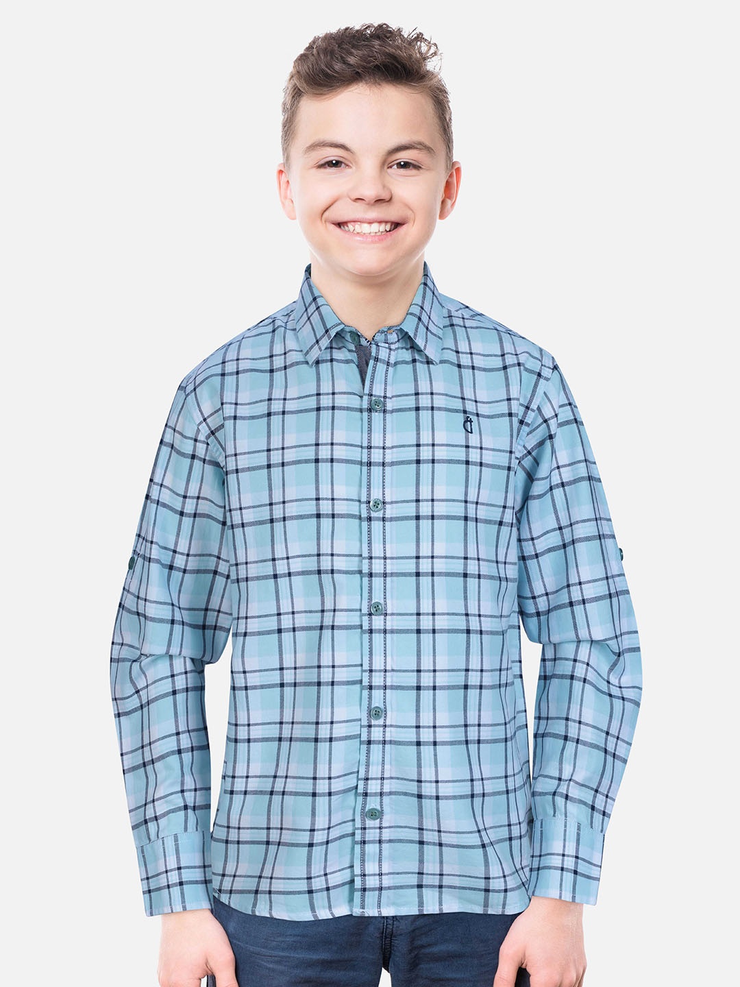 

Gini and Jony Boys Blue Checked Casual Shirt