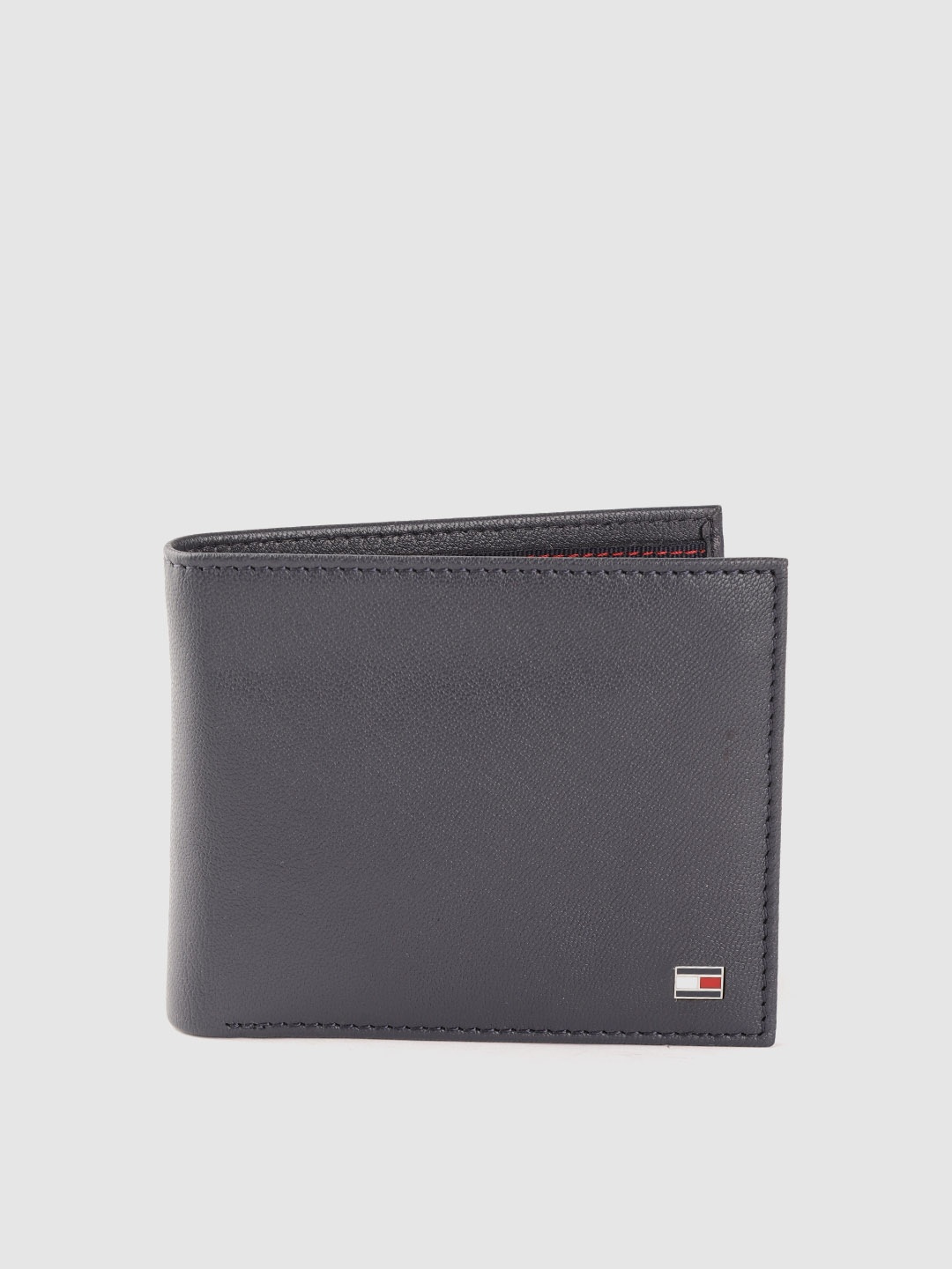 

Tommy Hilfiger Men Navy Blue Solid Leather Two Fold Wallet
