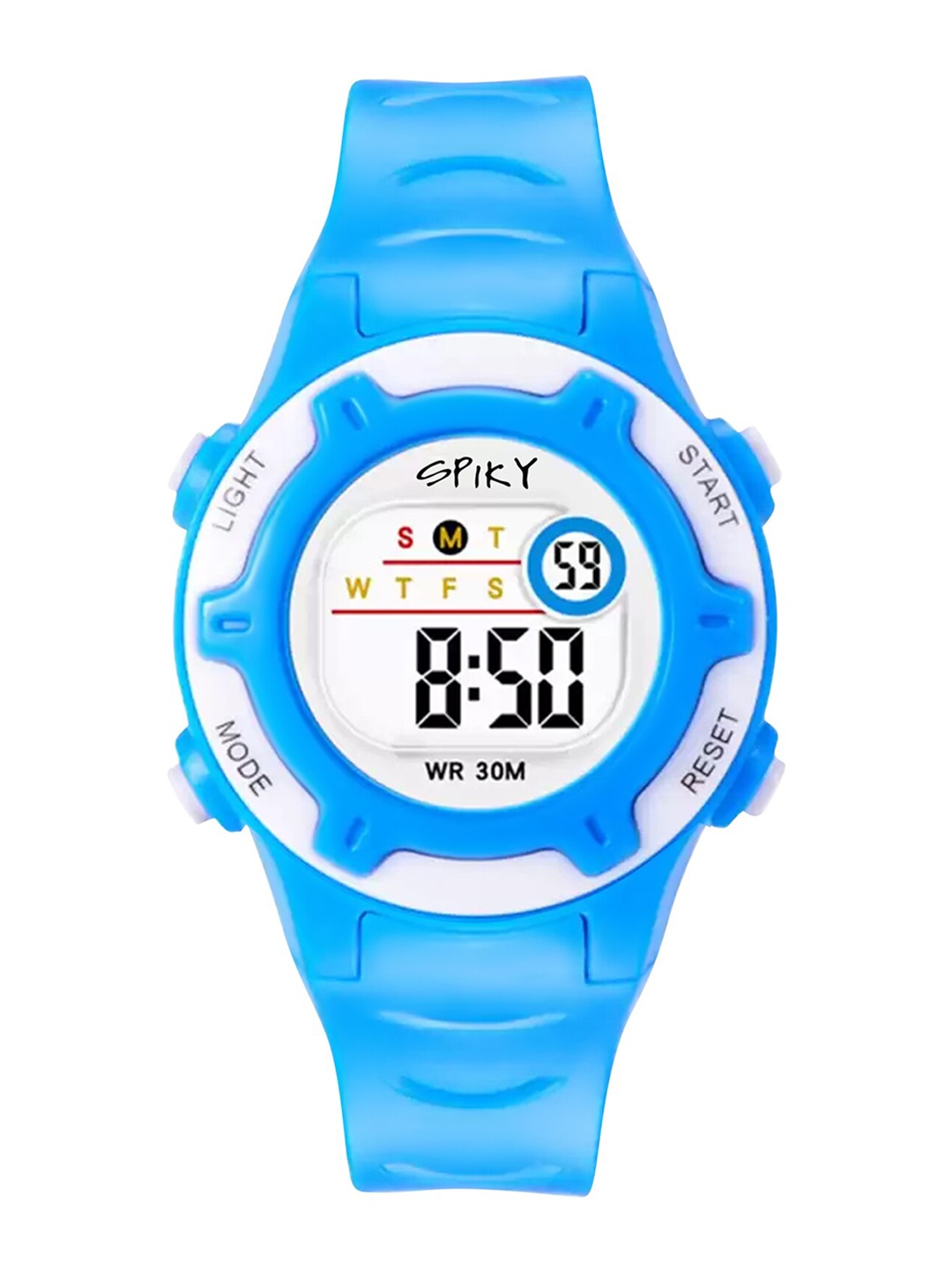 

Spiky Unisex Kids Grey Printed Dial & Blue Wrap Around Straps Digital Multi Function Automatic Watch