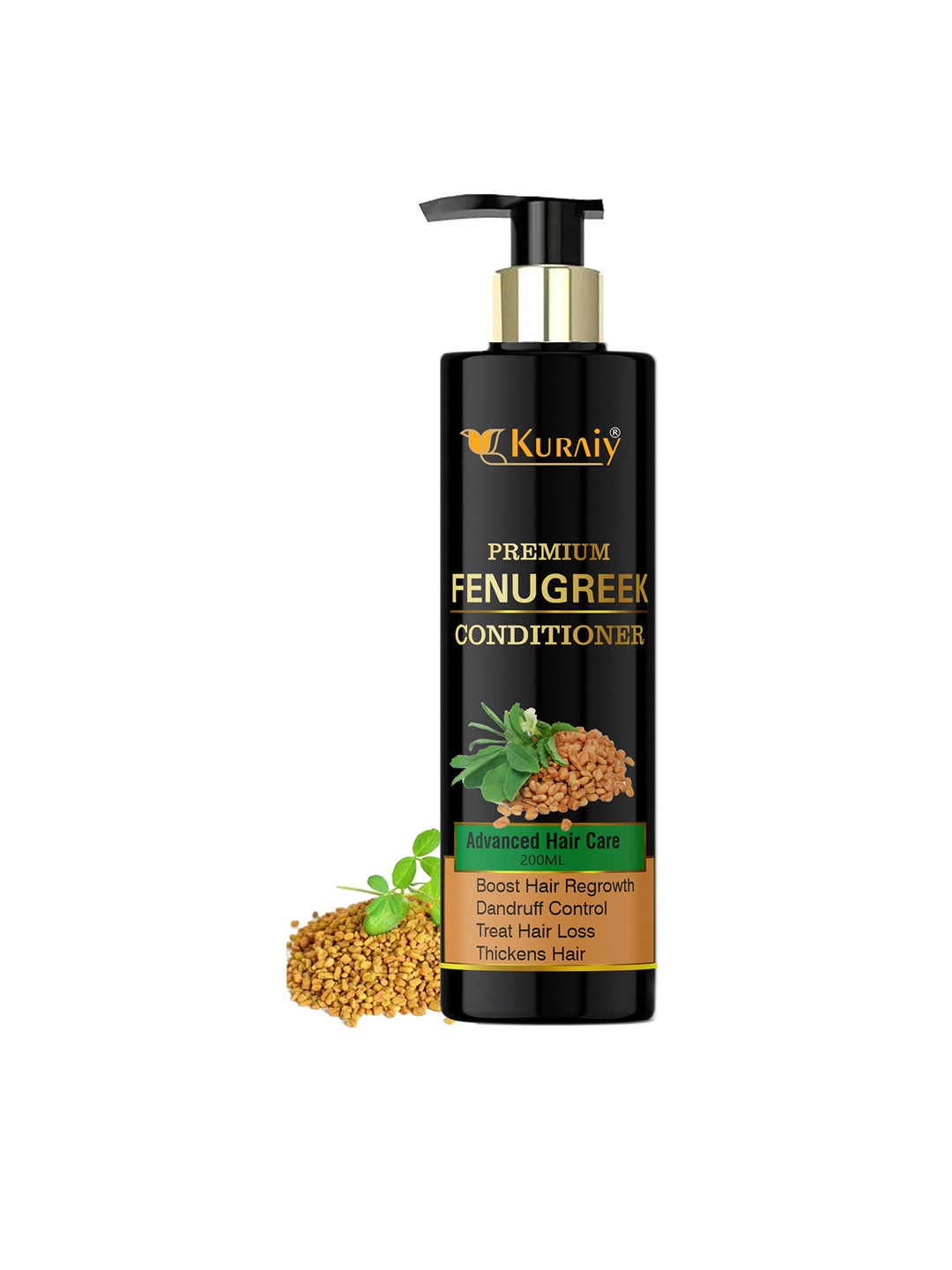 

KURAIY Premium Advanced Hair Care Fenugreek Conditioner for Moisturization - 200 ml, Black