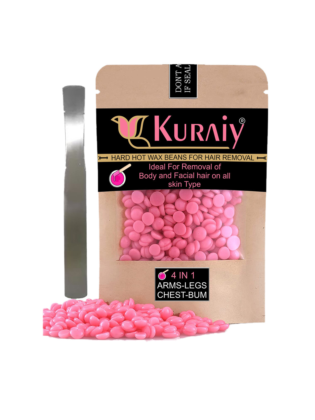 

KURAIY Hair Removal Hot Hard Body Wax Beans 50gm, Pink