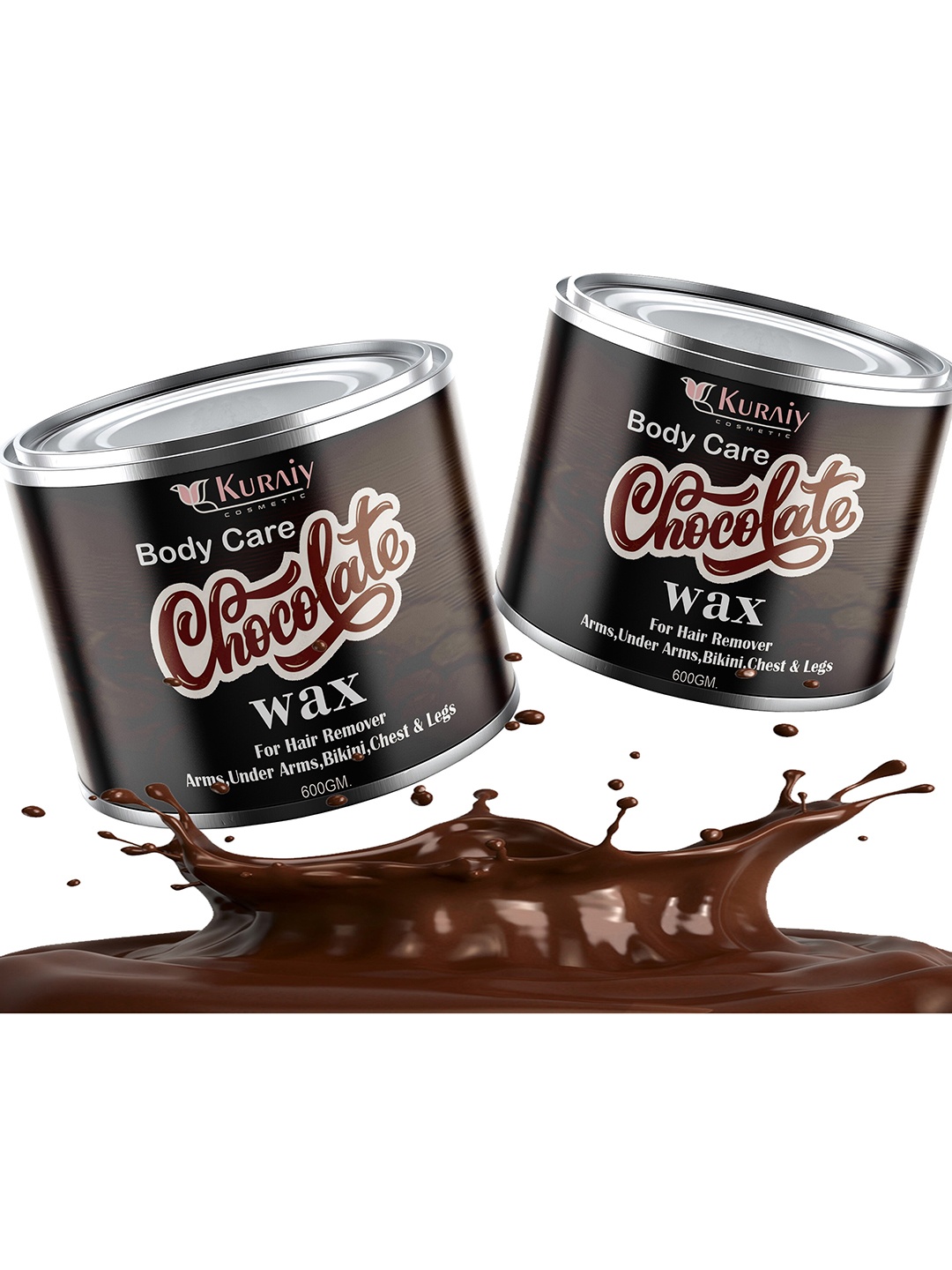 

KURAIY Set of 2 Body Care Detan Chocolate Wax for Body Hair Removal - 600 g Each, Brown