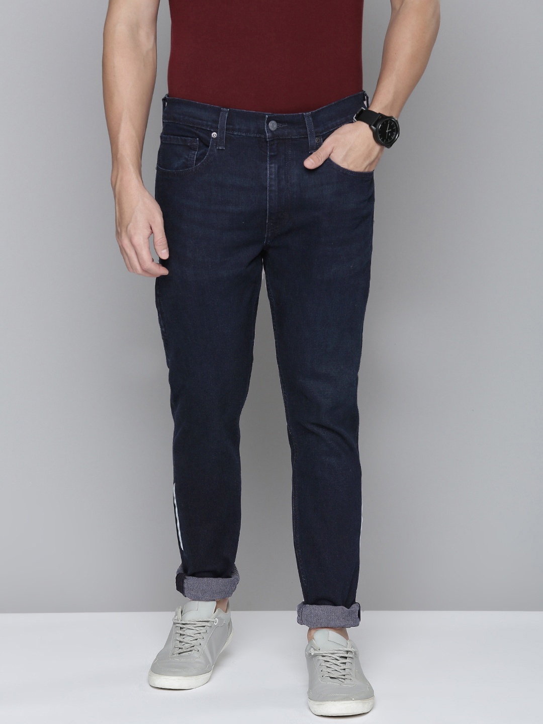 

Levis Men 512 Slim Fit Mid-Rise Clean Look Stretchable Jeans, Blue