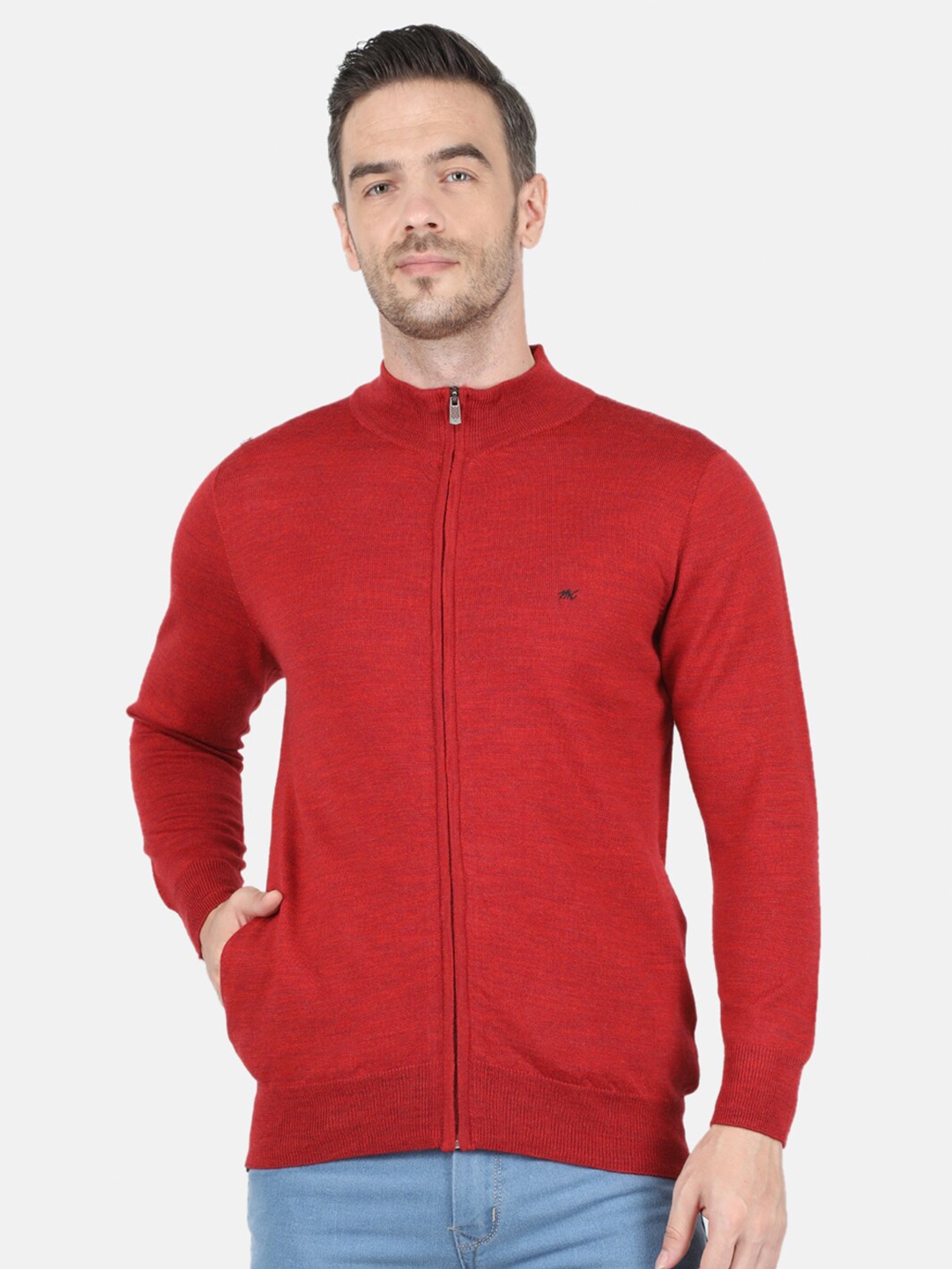 

Monte Carlo Men Red Front Open Pullover Sweater