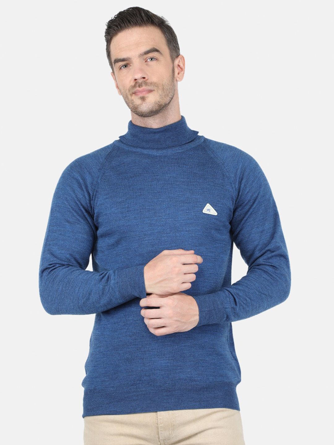 

Monte Carlo Men Blue Turtle Neck Pullover
