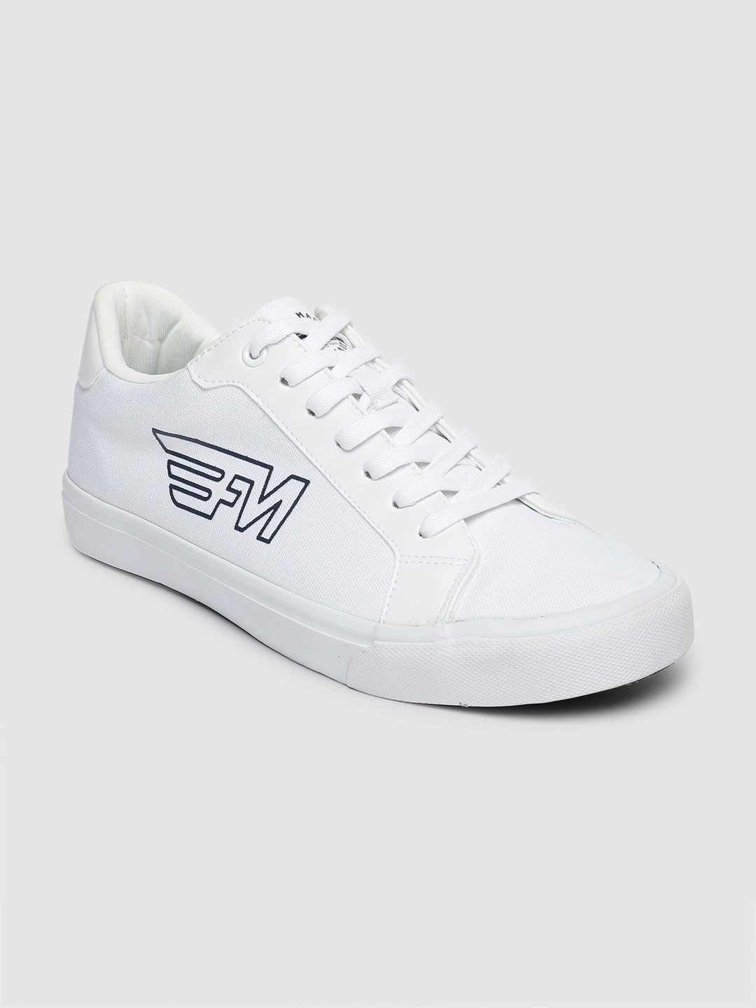 

Flying Machine Men MASHA Brand Logo Printed Sneakers, White