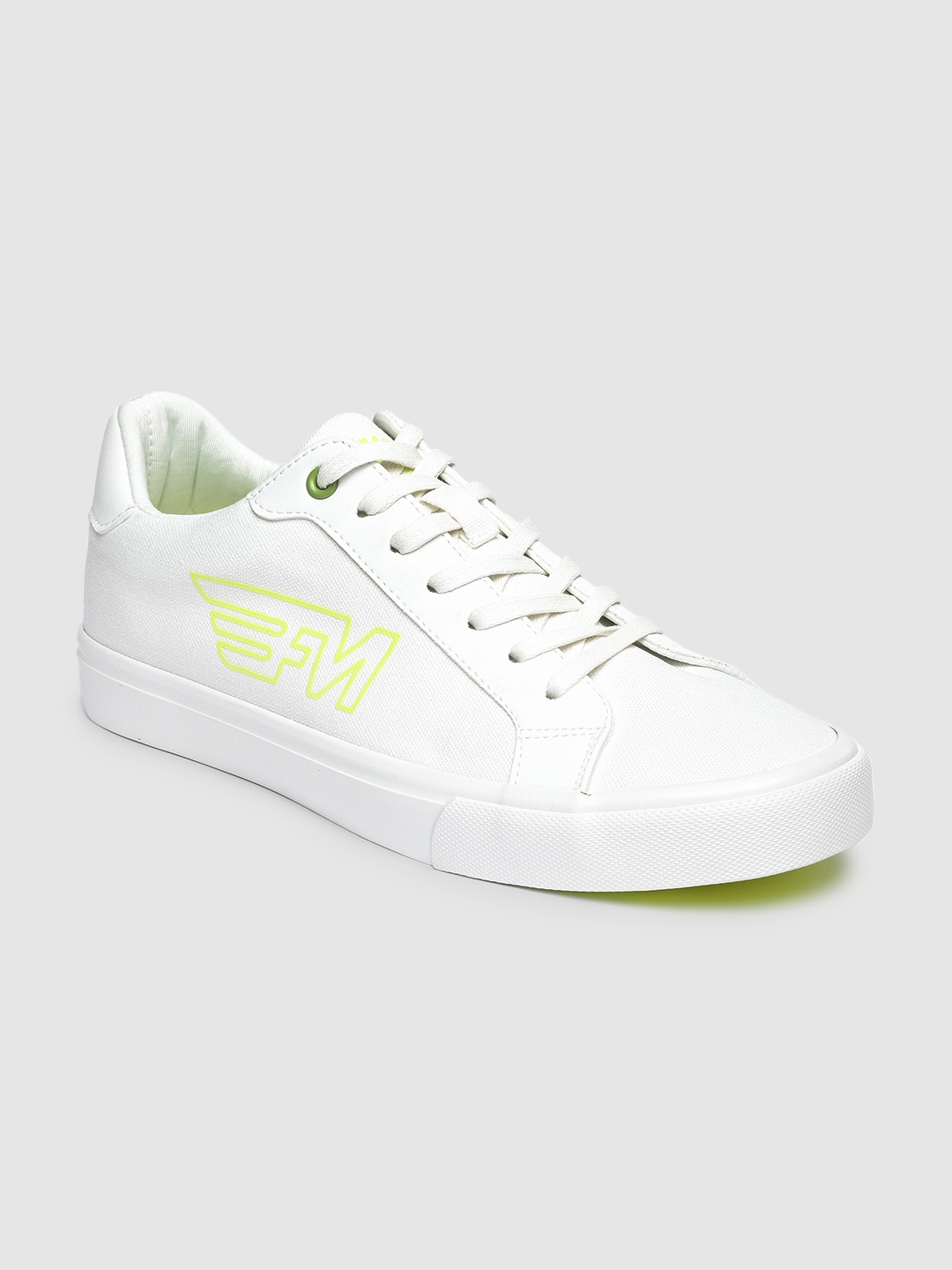 

Flying Machine Men MASHA Brand Logo Printed Sneakers, Off white