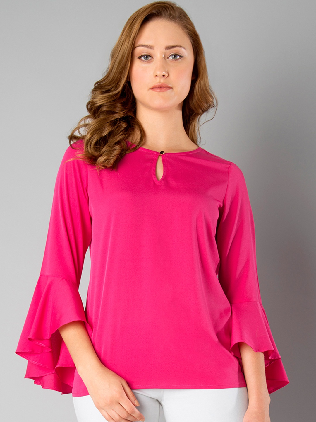 

FabAlley Women Magenta Solid Top