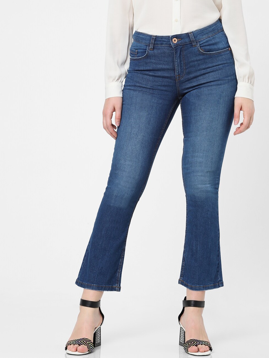 

Vero Moda Women Blue Bootcut Light Fade Stretchable Jeans