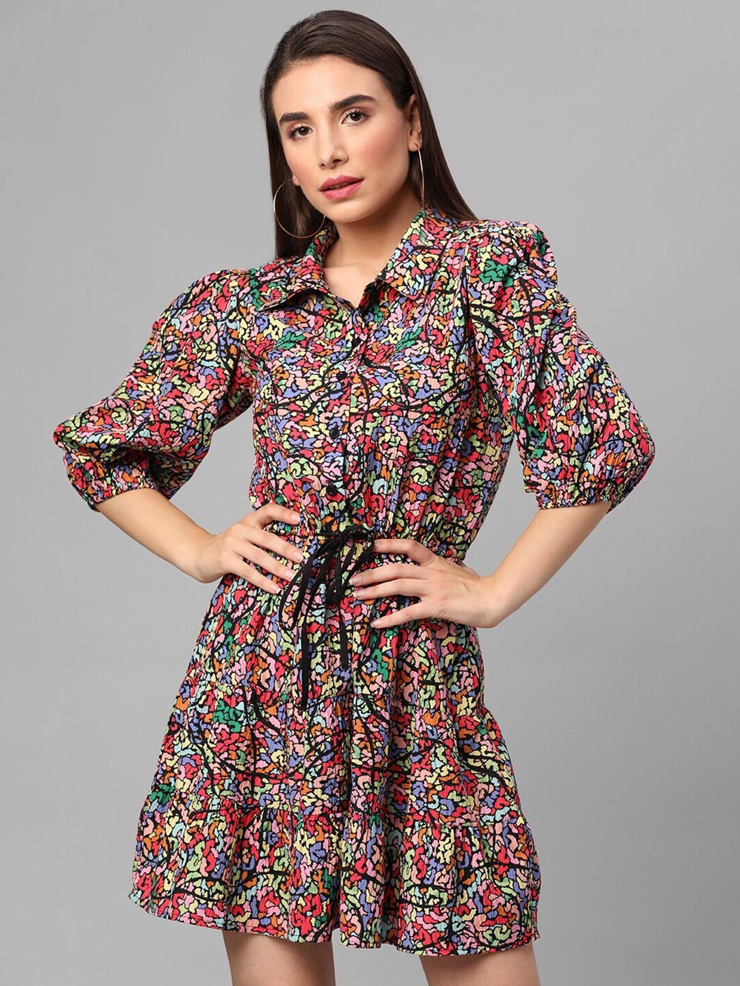 

JUNE & HARRY Multicoloured Floral Shirt Dress, Multi