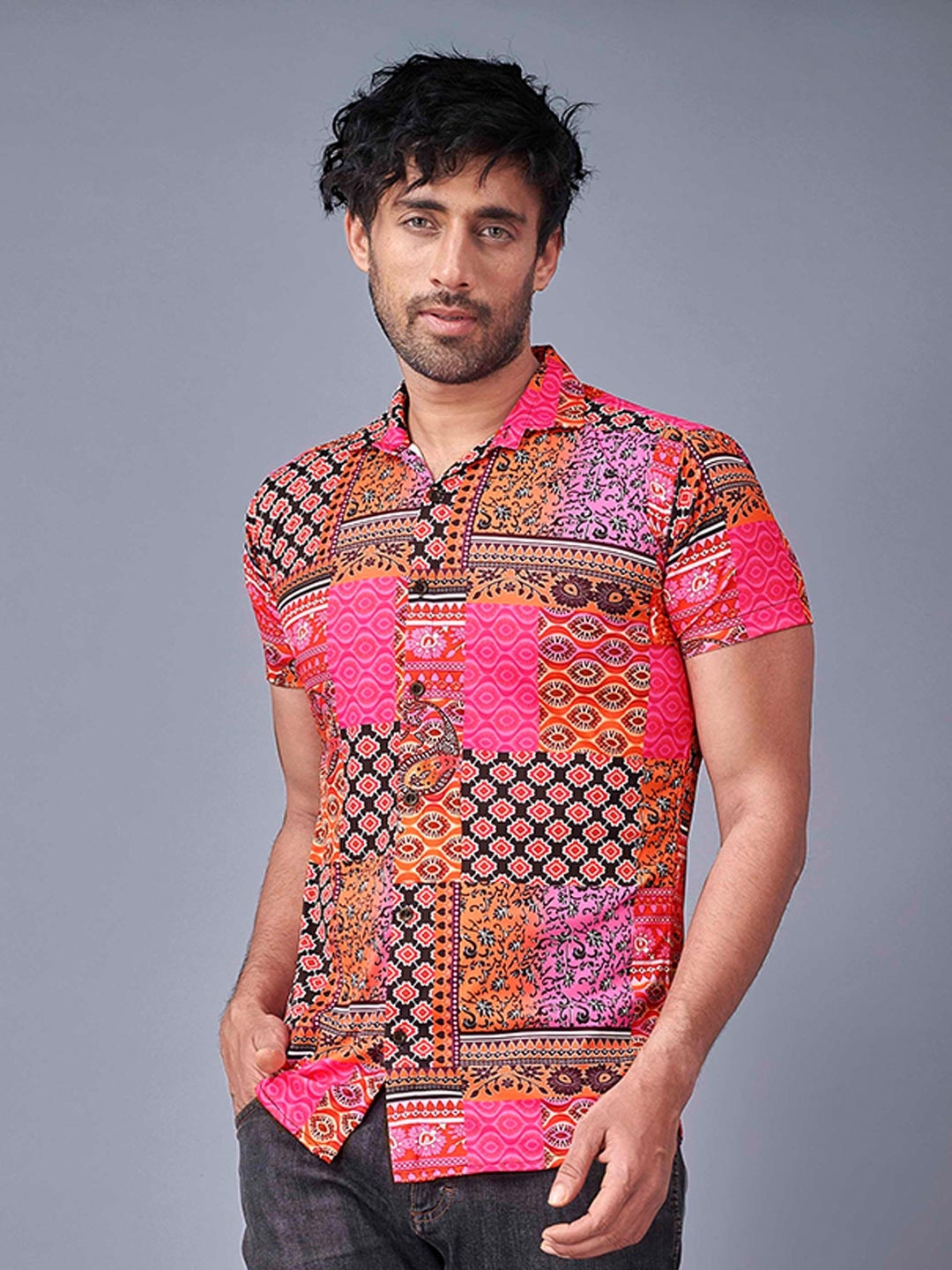 

Fashion FRICKS Men Multicoloured Regular Fit Printed Casual Shirt, Multi