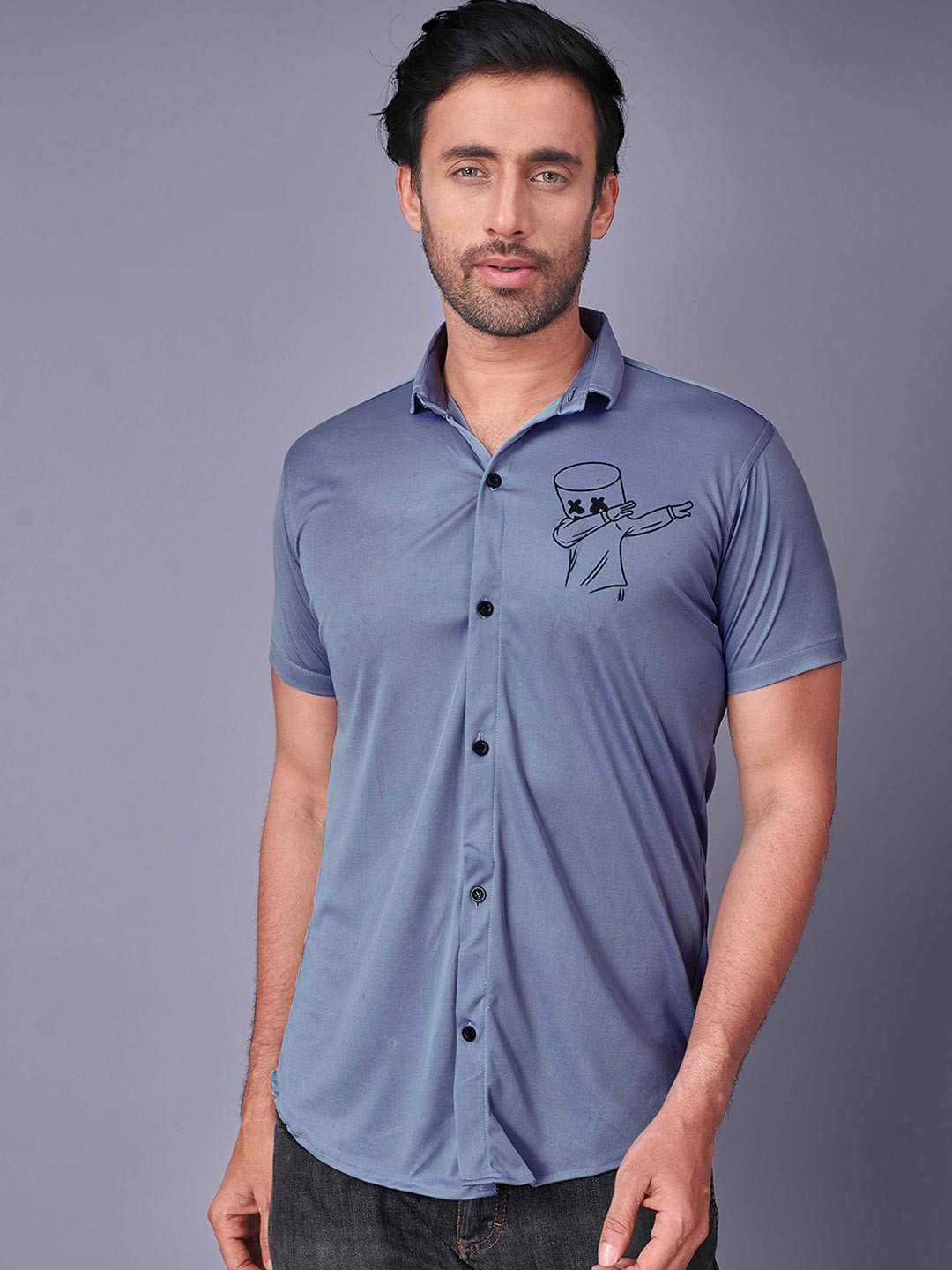 

Fashion FRICKS Men Blue Casual Shirt