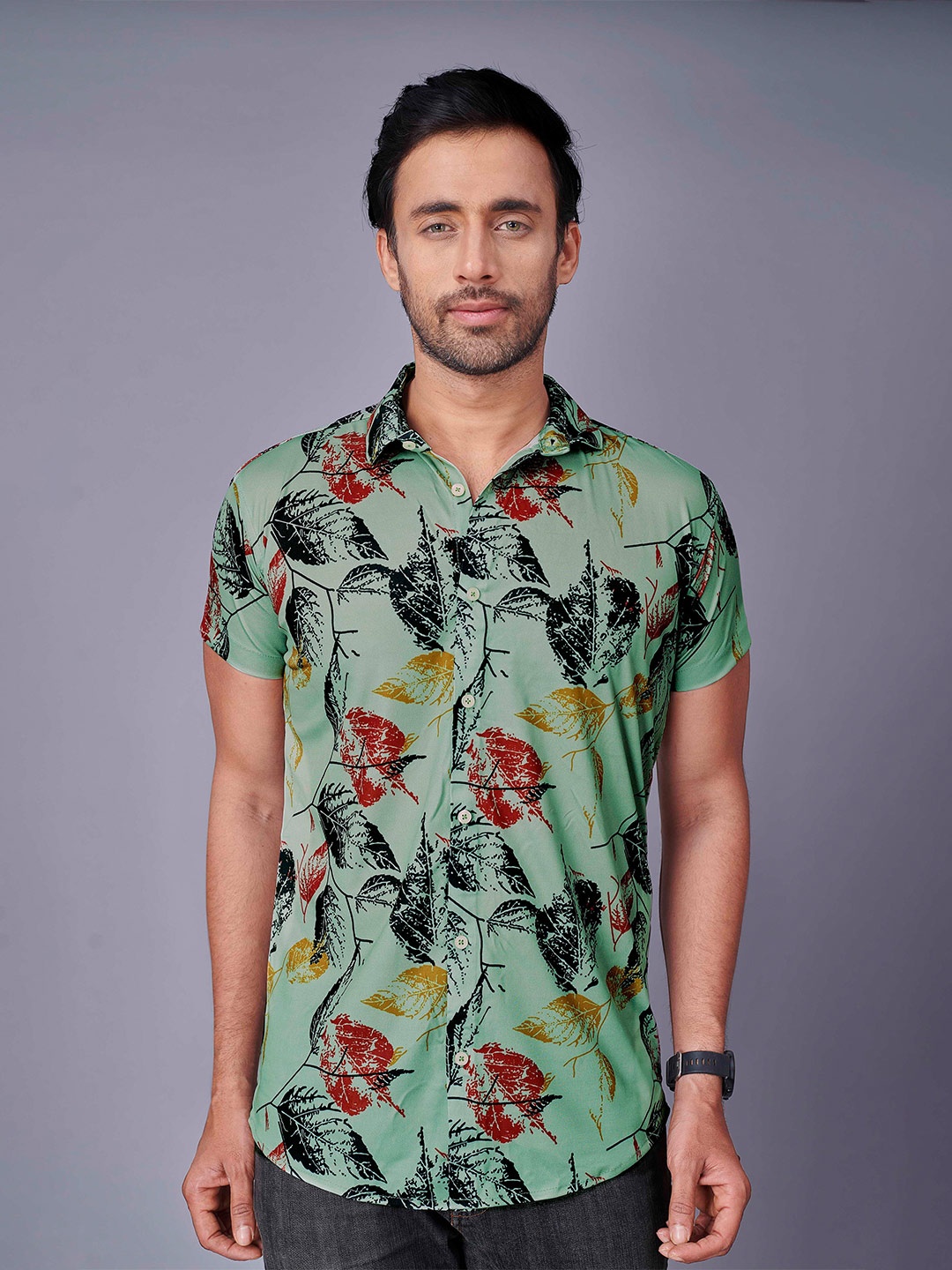 

Fashion FRICKS Men Green Printed Casual Shirt