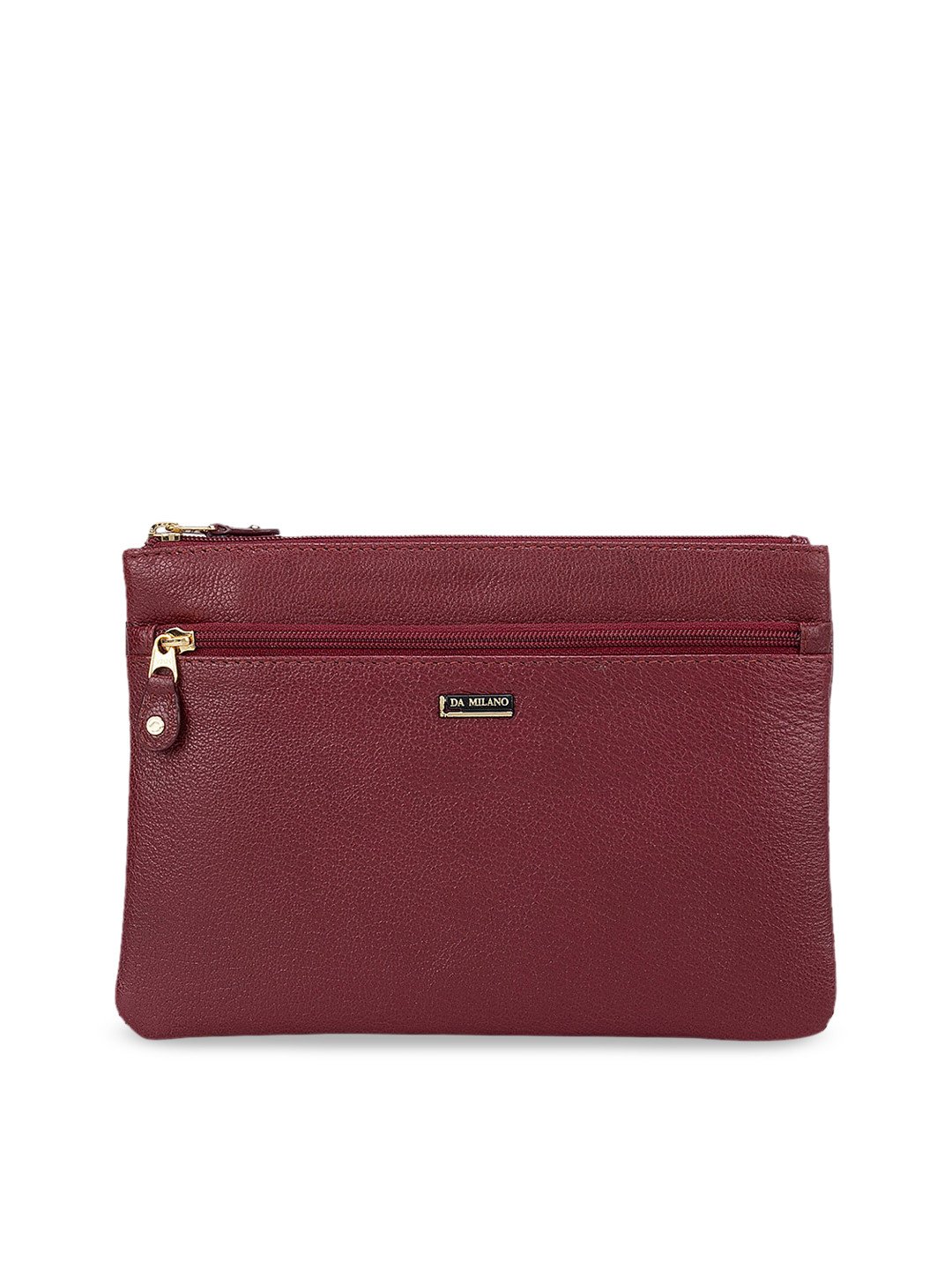 

Da Milano Unisex Burgundy Solid Travel Pouch
