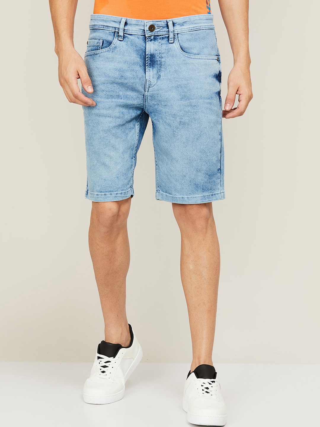 

Forca by Lifestyle Men Blue Washed Denim Shorts