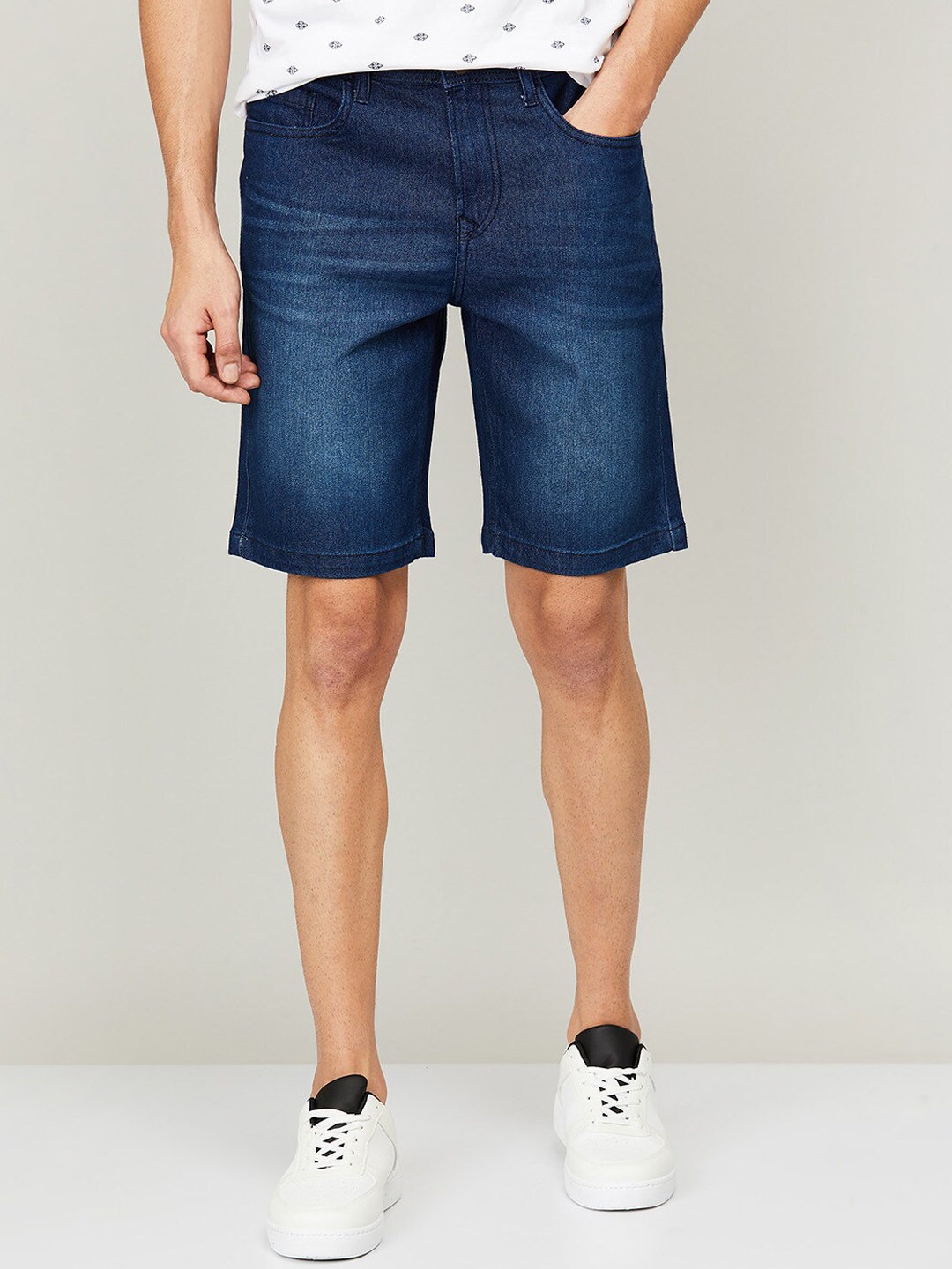 

Forca by Lifestyle Men Blue Washed Denim Shorts