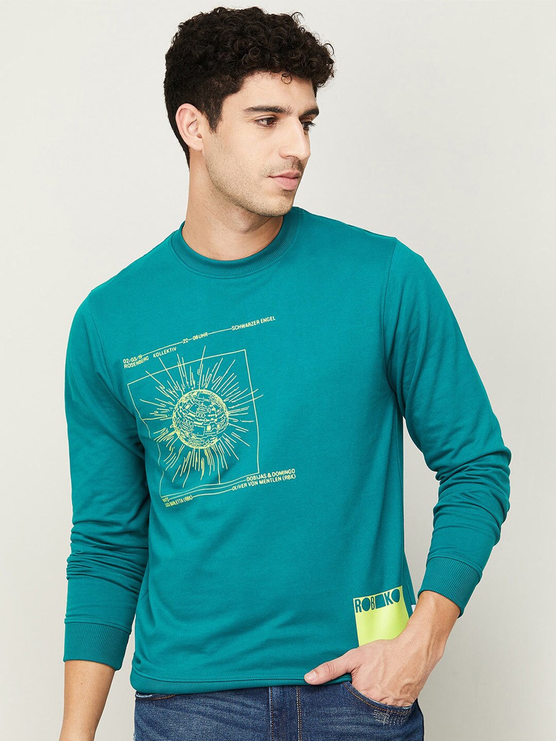 

Fame Forever by Lifestyle Men Green Printed Sweatshirt