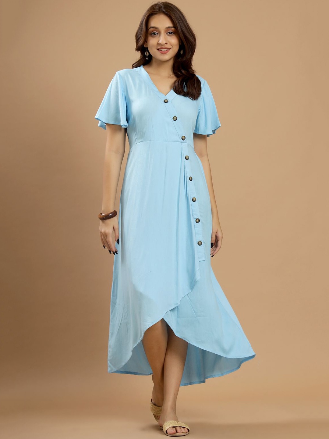 

AUTUMN LANE Woman Blue A-Line Cotton Maxi Dress