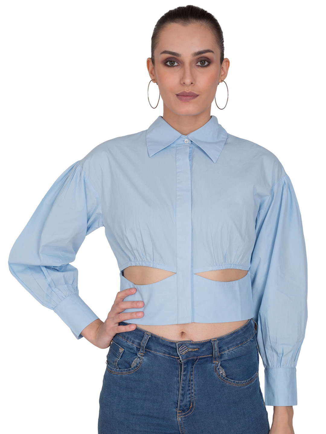

sandy AND ritz Women Blue Cotton Casual Shirt