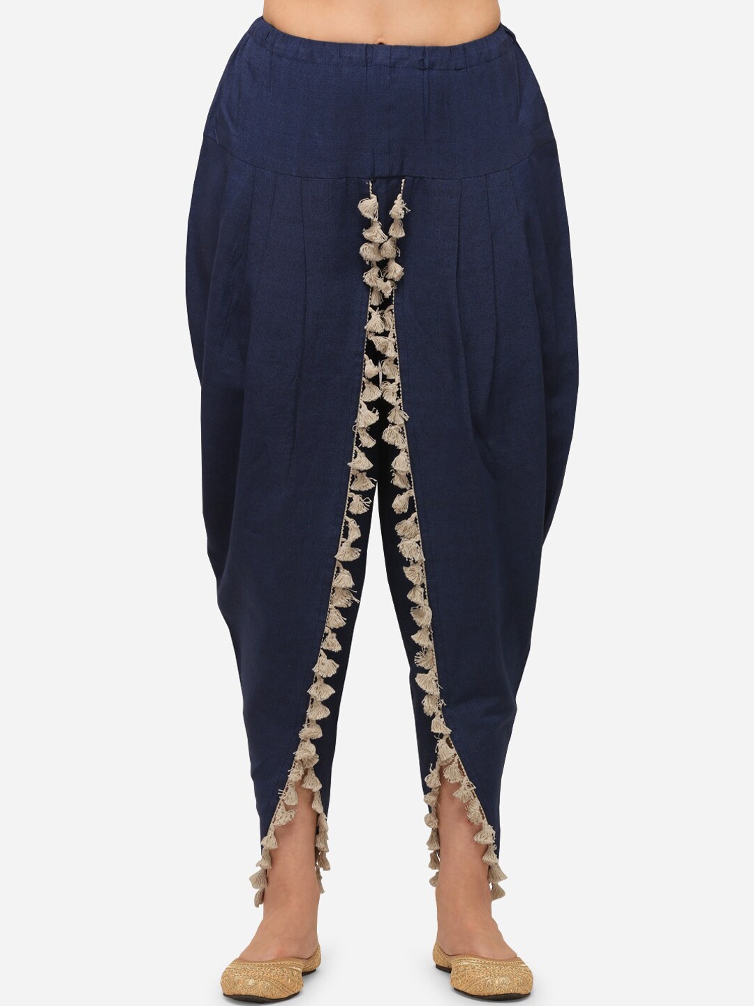 

MESMORA FASHION Women Blue Solid Cotton Dhoti Pants