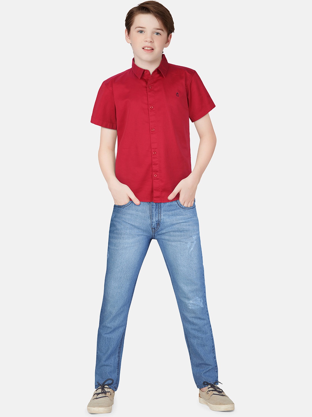 

Palm Tree Boys Red Casual Shirt