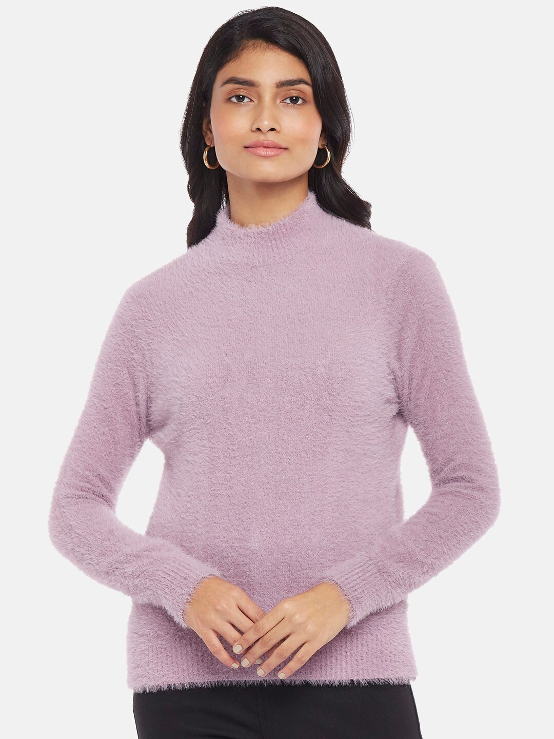 

Honey by Pantaloons Women Lavender Solid Pullover Sweater