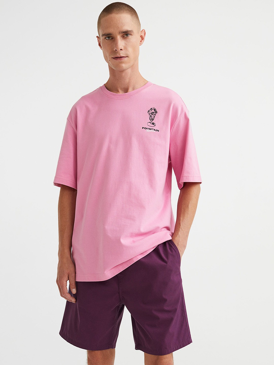 

H&M Purple Regular Fit Cotton Shorts