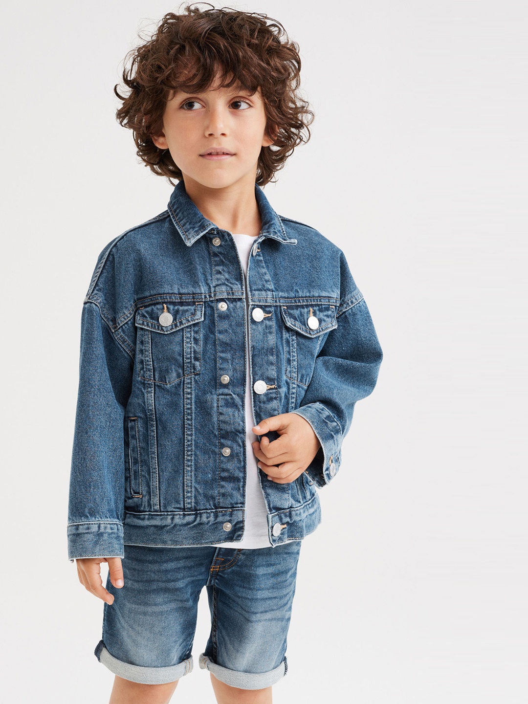 

H&M Boys Blue Washed Comfort Stretch Denim Shorts