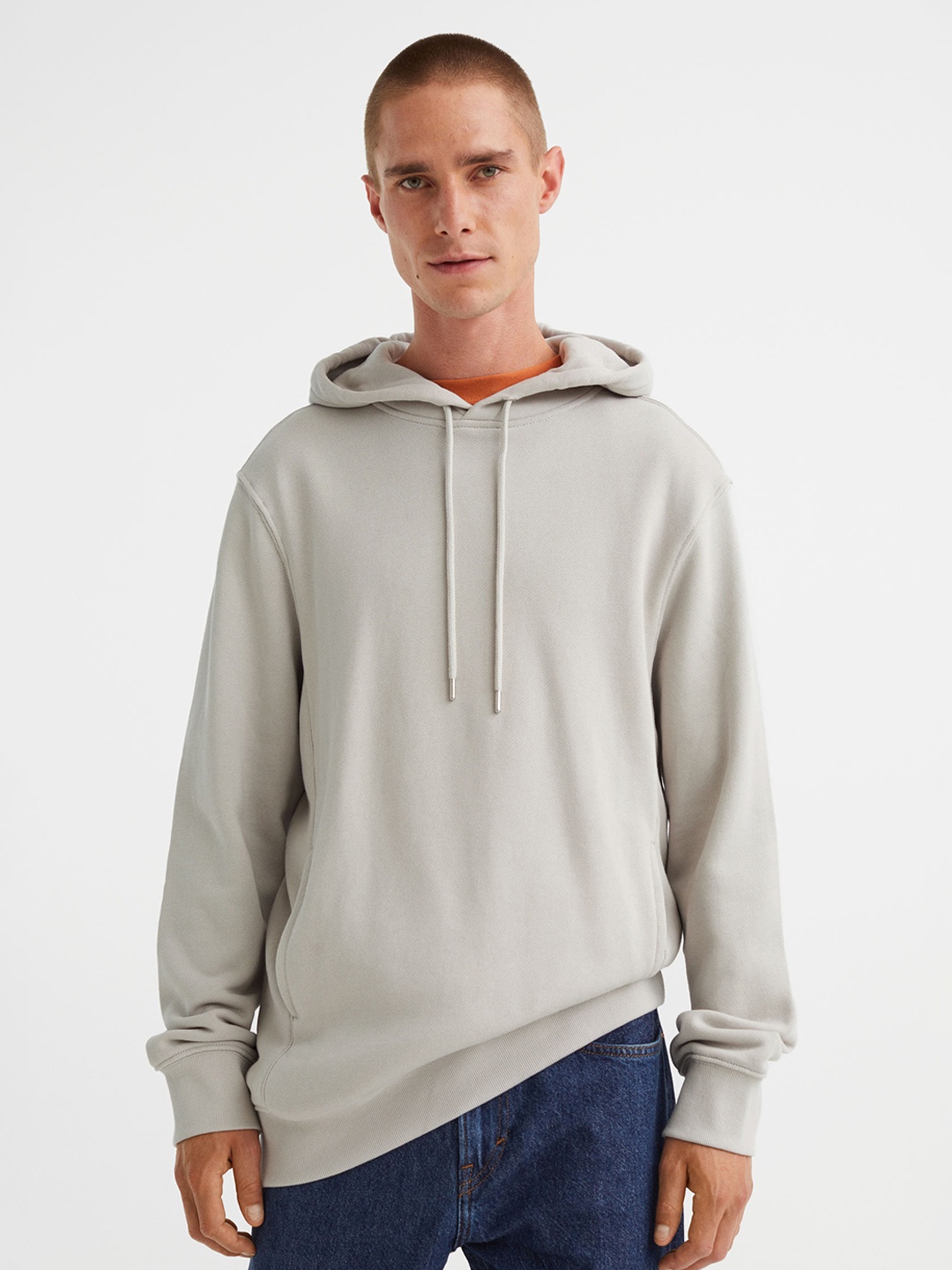 

H&M Men Grey Cotton Regular Fit Hoodie